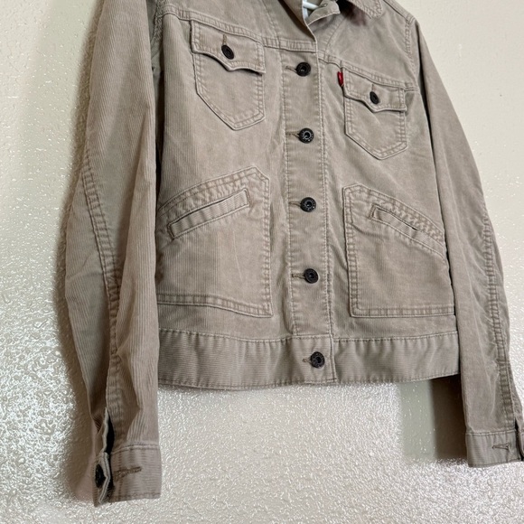 Levi’s Vintage Ribbed Corduroy Stretch Trucker Jacket in Taupe - Picture 4 of 5